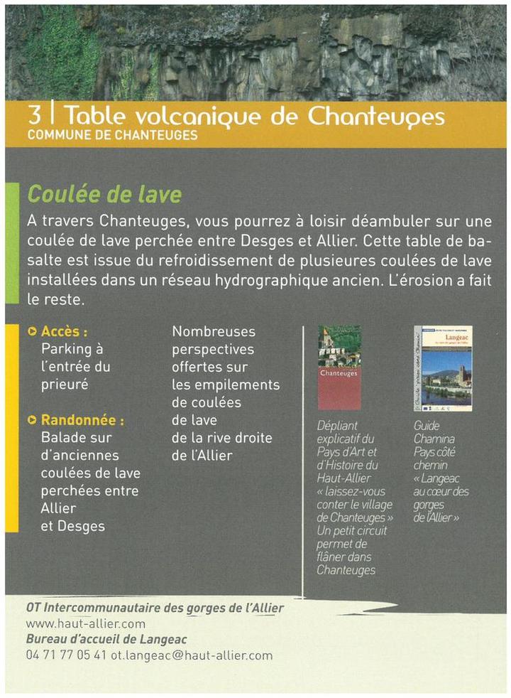 Table volcanique Volvan en liberté