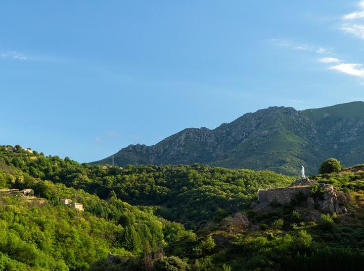 Saint-Pierre-de-Colombier - Vue générale-zoom statue de la vierge ©S.BUGNON