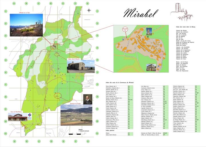 Plan détaillé de Mirabel Plan détaillé de Mirabel avec index des rues